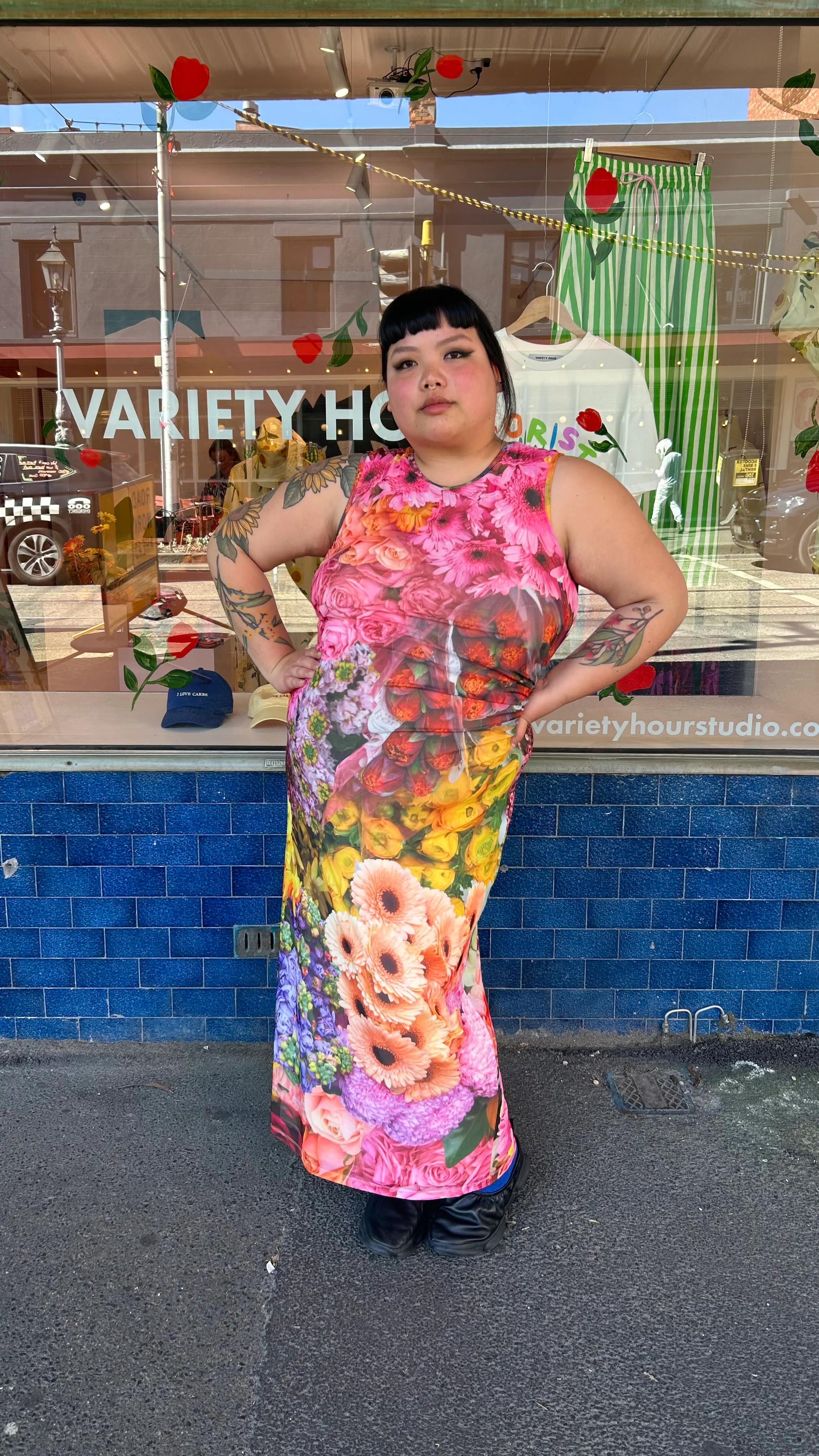 LILY MESH DRESS - FLOWER SHOP - Hercitys