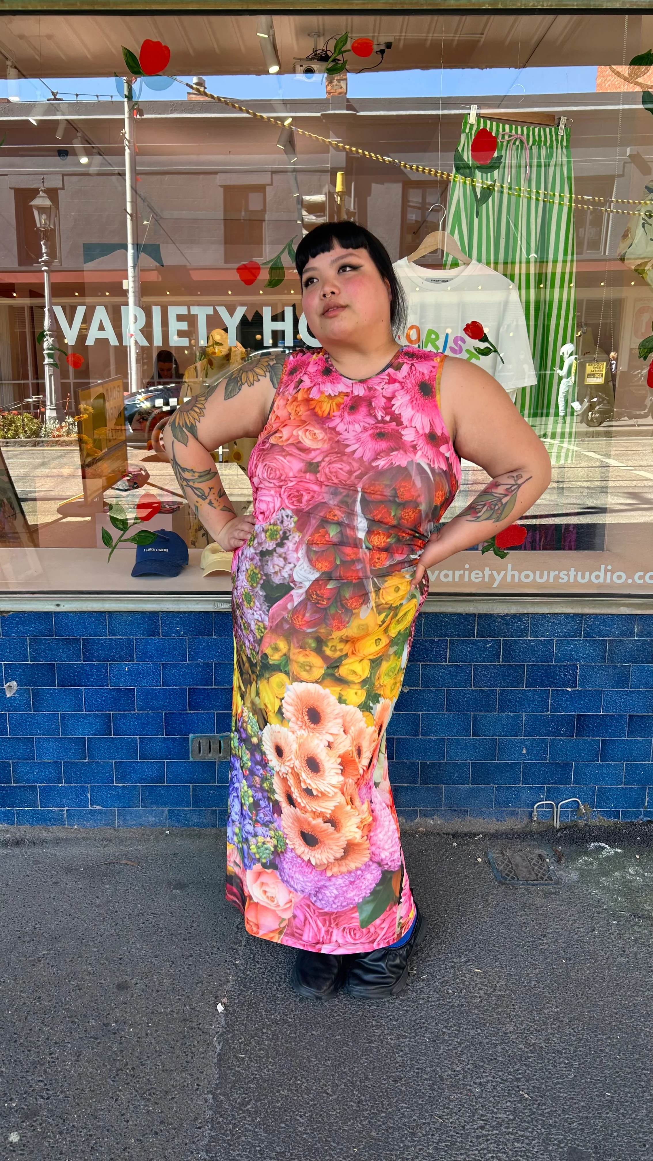 LILY MESH DRESS - FLOWER SHOP - Hercitys