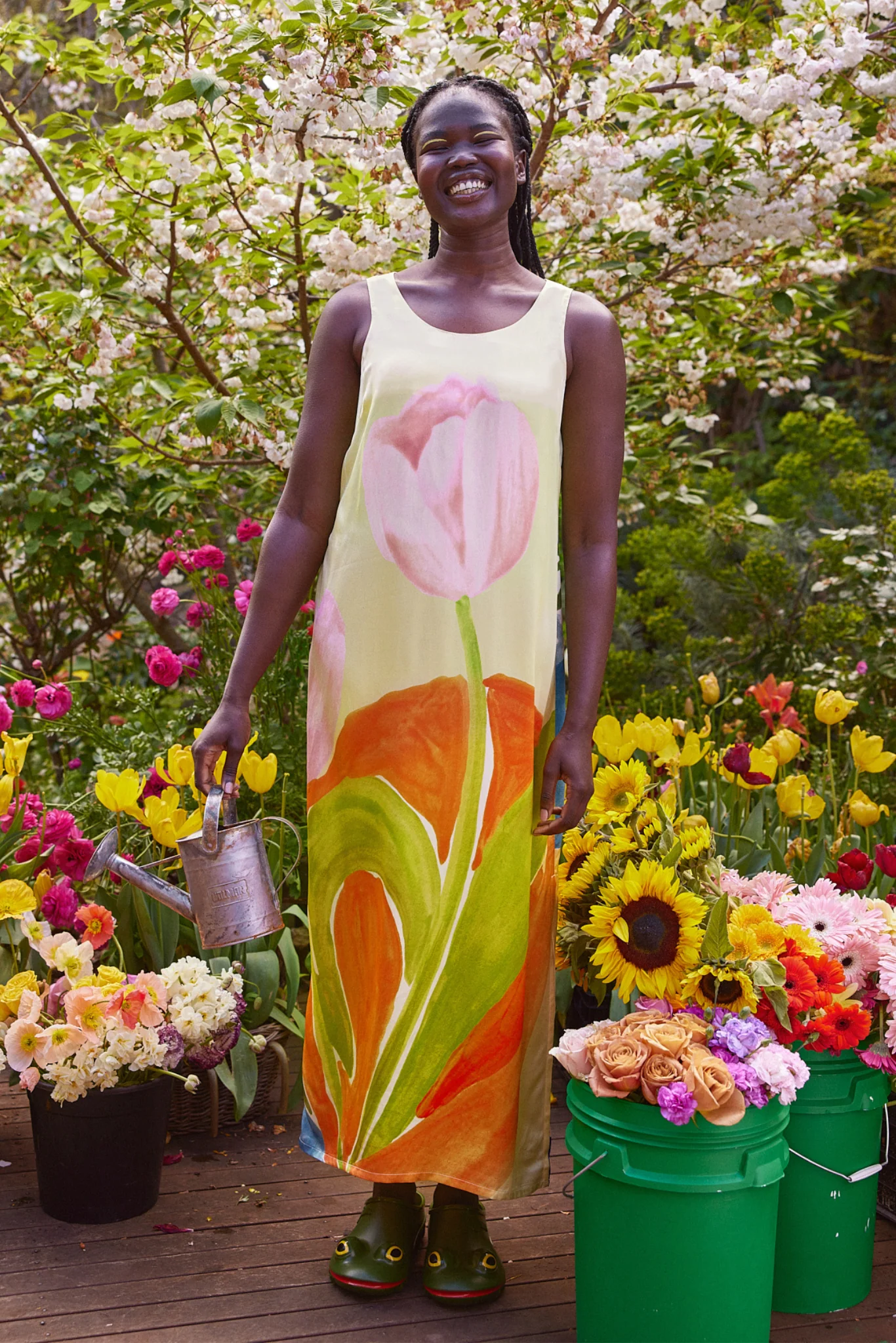 SILK SEEDLING DRESS - MACRO TULIP - Hercitys