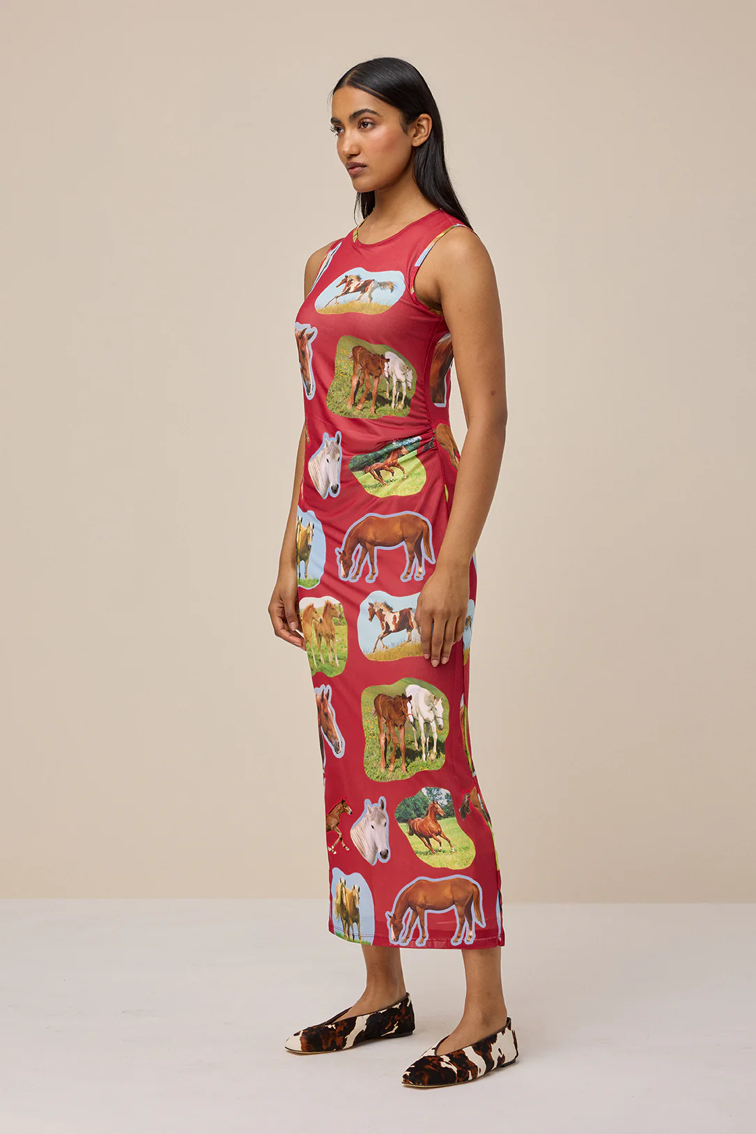 LILY MESH DRESS - HORSE GIRL RED - Hercitys